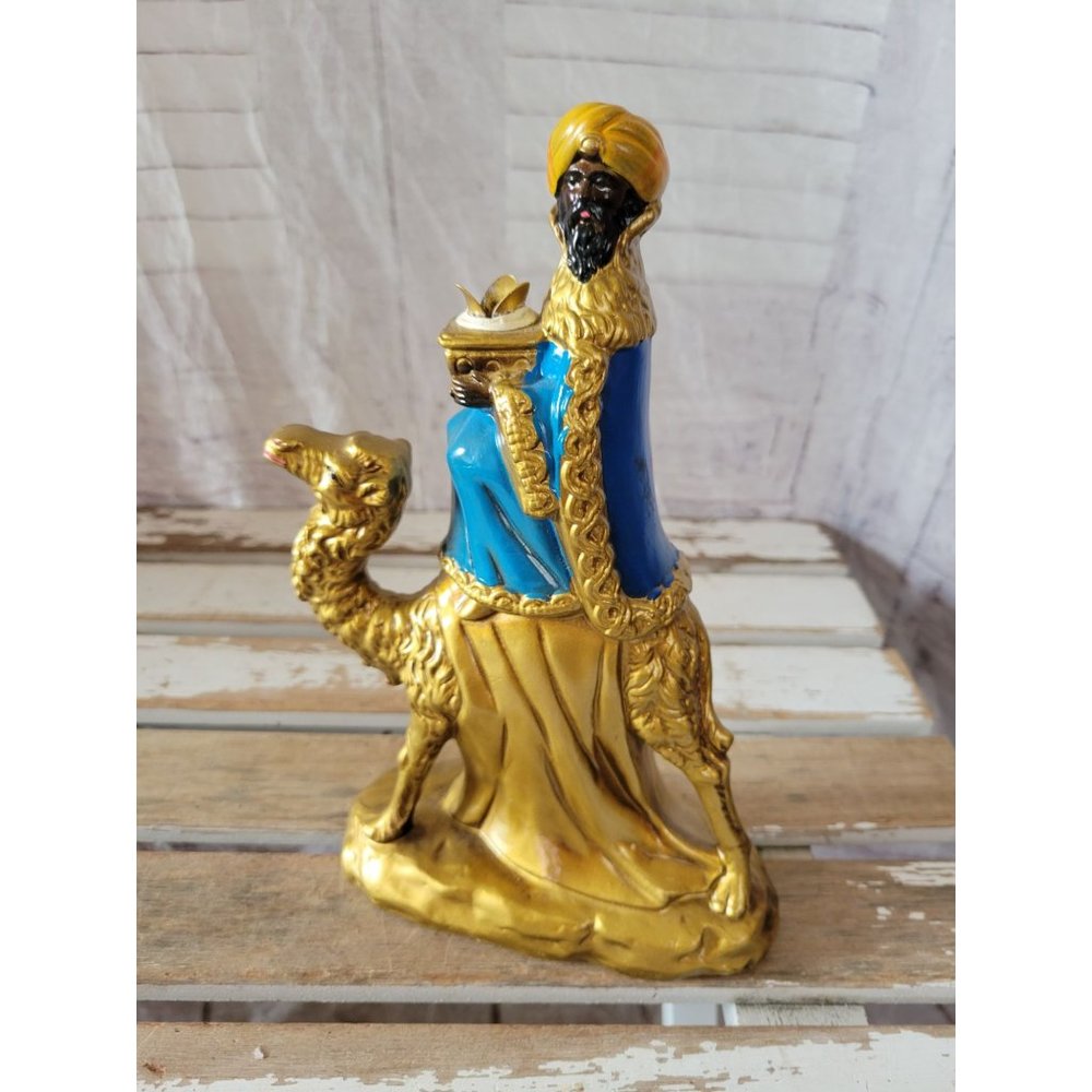 Kurt Adler Wiseman camel vintage nativity‎ paper mache candle holder Xmas decor